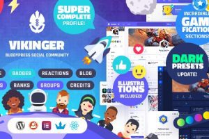 Vikinger v1.9.40 – 动画二次元BuddyPress 和 GamiPress 社交社区主题下载