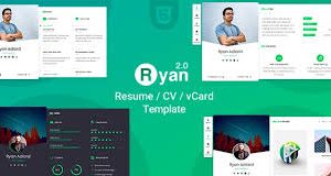 RyanCV v3.9.2 – 个人简历vCard 主题下载