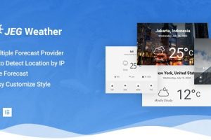 Jeg Weather Forecast WordPress Plugin v.1.0.5 –Elementor 和 WPBakery Page Builder 的附加组件插件下载