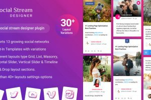 WP Social Stream Designer v1.1.9 获取社交媒体平台内容自动发布插件下载