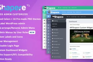 WPShapere – WordPress Admin Theme v8.0.3 WordPress后台仪表盘管理主题下载