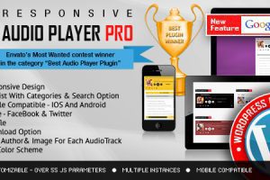 Responsive HTML5 Audio Player PRO v3.6.7 音频播放器WordPress 插件下载