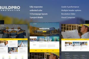 BuildPro v.1.1.4 – 商业、建筑和施工 WordPress 主题下载