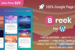 Breek v.4.2.1 – 极简轻便瀑布流WordPress主题破解下载