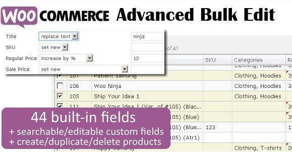 WooCommerce Advanced Bulk Edit v6.2 批量修改产品信息插件下载