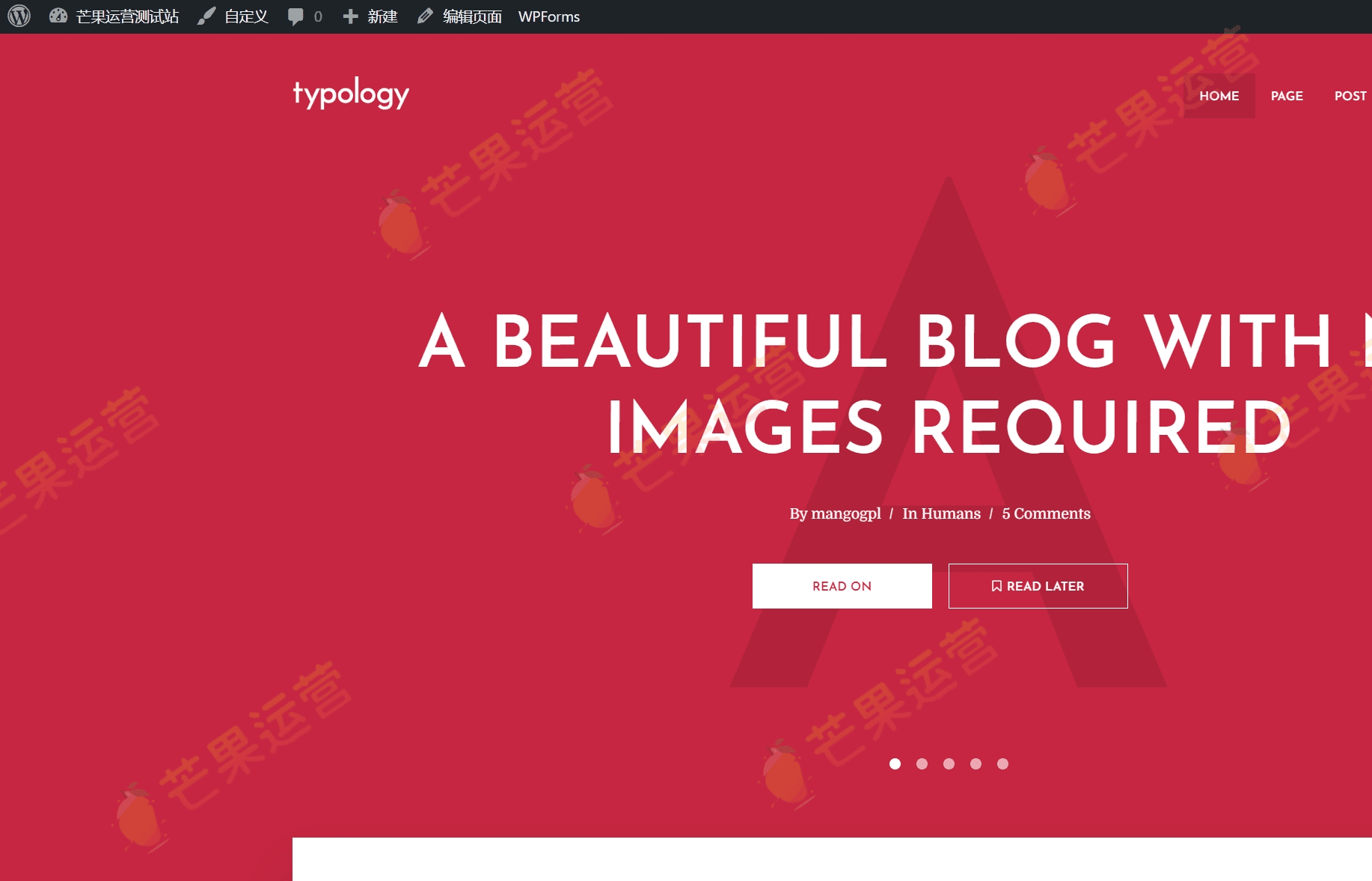 Typology 基于文本的最小 WordPress 博客主题破解版下载