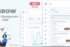 Grow CRM Nulled v3.1 – 带有发票的项目管理 CRM 估计潜在客户和任务源码下载
