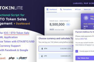 TokenLite v1.8.0  源码免费下载– ICO / STO 代币销售管理仪表板 – ICO 管理脚本