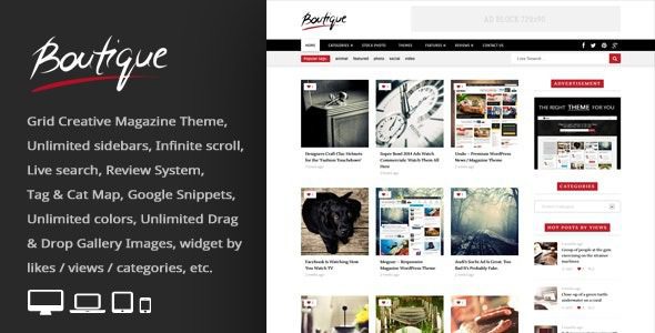 Boutique Grid v3.5 创意杂志 WordPress 主题下载