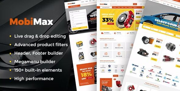 Mobimax v5.2 汽车零件 WordPress 主题+ WooCommerce商店下载