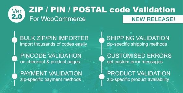 Zip/Pin/Postal Code Validator For WooCommerce v2.1 插件下载