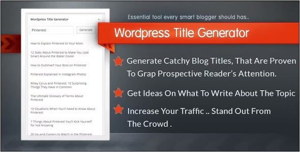 WordPress Title Generator Plugin v1.1.0 标题自动生成插件下载