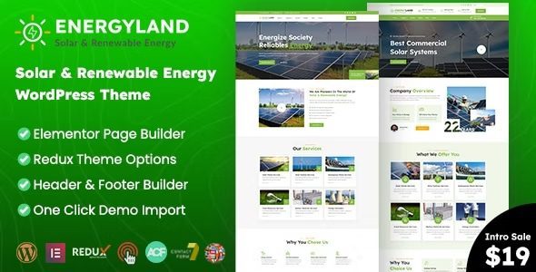 Energyland v1.3.0 – 太阳能和可再生能源 WordPress 主题下载