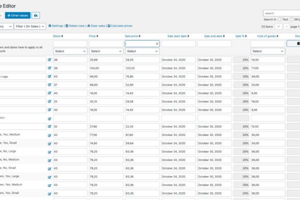 Bulk Table Editor for WooCommerce v2.6.7 批量编辑插件下载