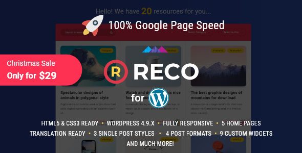 Reco v5.1.0 – Freebies轻量级博客主题下载
