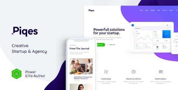 Piqes v1.0.8 创意创业与代理 WordPress主题下载