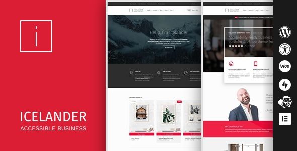 Icelander v1.7.5-可访问的业务组合和WooCommerce WordPress主题下载
