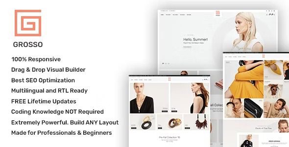 Grosso v1.8.7 时尚行业的现代 WooCommerce 主题下载