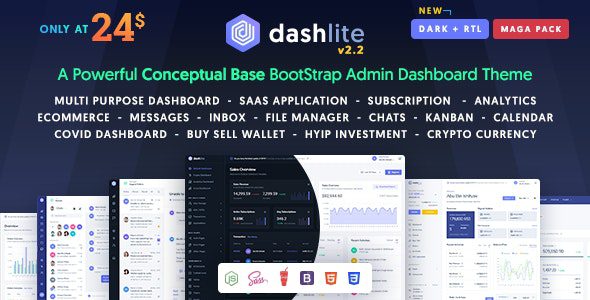 DashLite v3.3.1 引导响应式管理仪表板模板下载