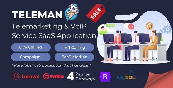 Teleman v7.0 电话营销和 VoIP 服务 SaaS 应用程序源码下载
