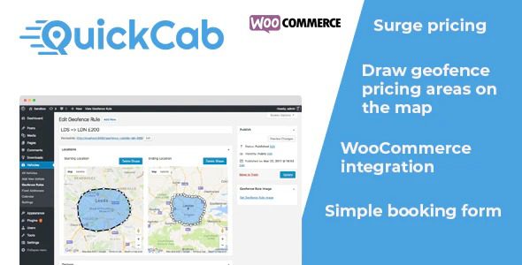 QuickCab v.1.4.6 WooCommerce 出租车预订插件下载