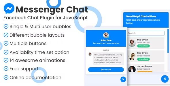 Messenger Chat Support v1.1.1 网站在线沟通支持插件下载