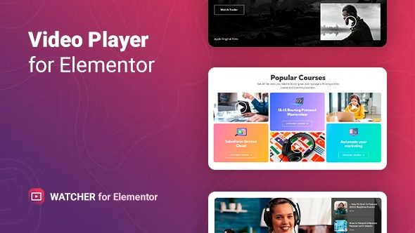 Watcher v.1.0.11 Elementor 灵活的视频播放器插件下载