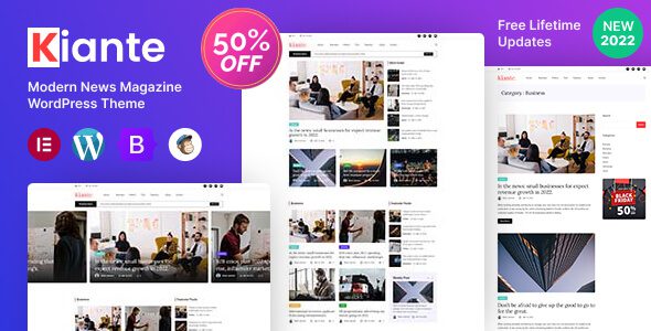Kiante v1.0.1 新闻杂志现代 WordPress 主题下载