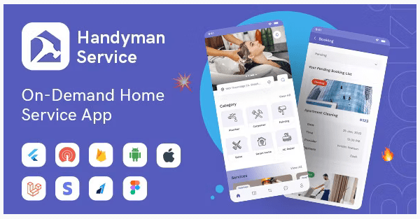 Handyman Service v11.13.0 – 具有完整解决方案的 Flutter 按需家庭服务应用程序源码破解版下载