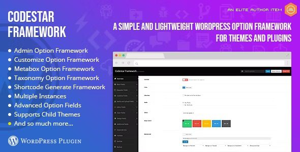 Codestar Framework A WordPress Option Framework 2.2.8 插件破解版下载