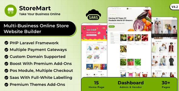 StoreMart SaaS v4.2 [Extended Version] – SaaS 杂货配送系统源码下载