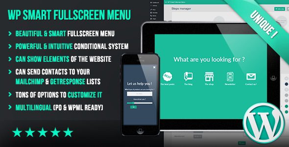 WP Smart Fullscreen Menu v1.048 – 全屏菜单wordpress插件下载