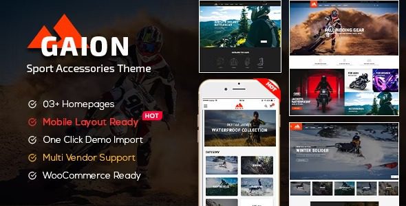 Gaion v1.1.21 运动配件店 WordPress WooCommerce 主题下载（移动布局就绪）