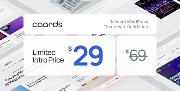 Caards v1.0.4 – 具有深色模式的现代博客和杂志 WordPress 主题下载