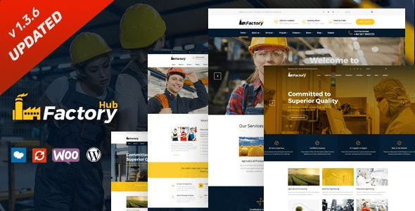 Factory HUB v1.4.1 – 工业和建筑 WordPress 主题下载