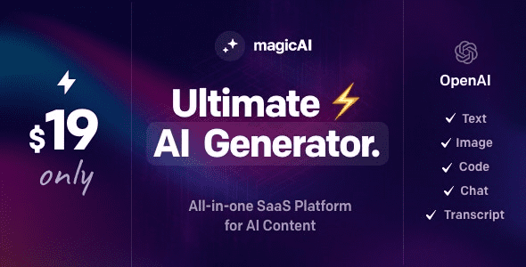 MagicAI v10.7 – OpenAI 内容、文本、图像、聊天、作为 SaaS 的代码生成器PHP源码下载