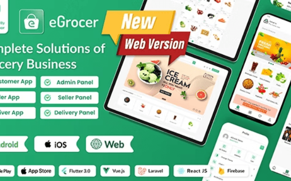 eGrocer v2.1.0 在线多供应商杂货店、电子商务市场 Flutter 完整应用程序和管理面板PHP源码下载