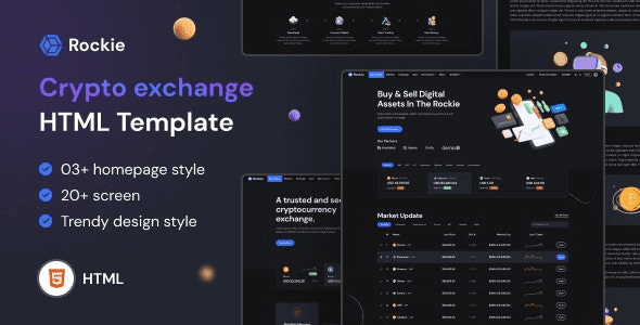 Rockie v1.0 – 加密货币交易 HTML模板下载