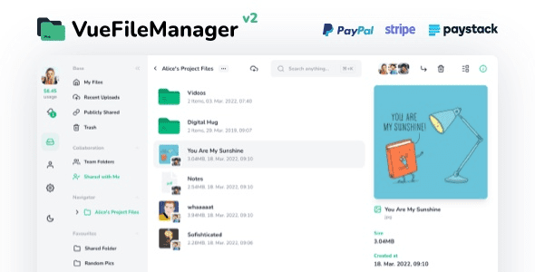 Vue File Manager Pro v2.2.7 – 您的专业存储云平台源码下载[Regular License]【已激活】