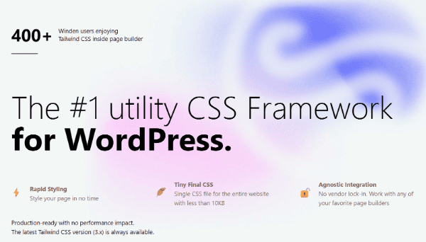 Winden v3.1.2  适用于 WordPress 的 #1 实用 CSS 框架插件下载