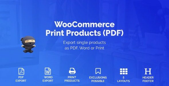 WooCommerce Print Products (PDF) v1.8.8 产品导出为 PDF 或 Word插件下载