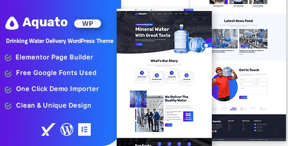 Aquato v1.0.0 饮用水输送 WordPress 主题下载