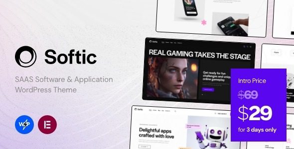 Softic v1.7.0 – SAAS 软件和应用程序 WordPress 主题下载