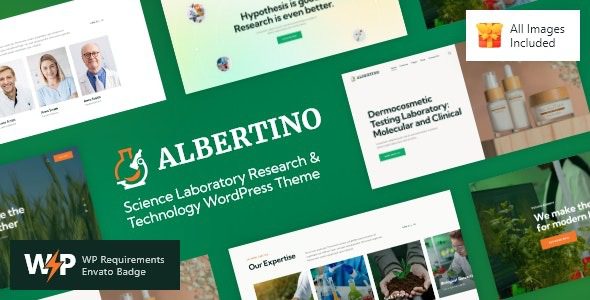 Albertino v2.17 科学实验室研究与技术 WordPress 主题下载