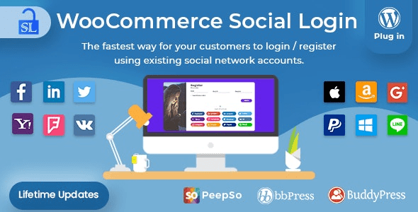 [CodeCanyon] WooCommerce Social Login v2.14.0 社交平台快捷登录插件下载