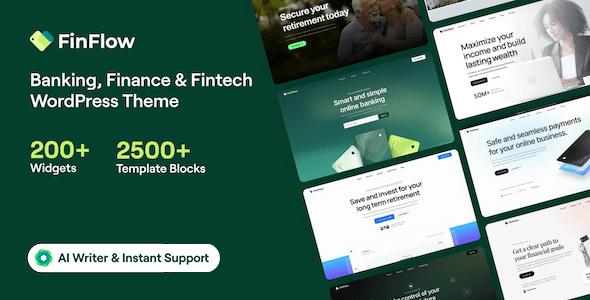 FinFlow v3.3.3 银行、金融和金融科技 WordPress 主题下载