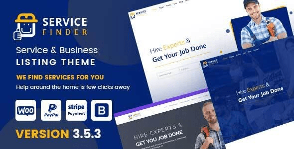 Service Finder v6.2 提供商和企业列表 WordPress 主题下载