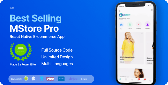 MStore Pro 5.0 – 完整的电子商务 React Native HTML模板下载