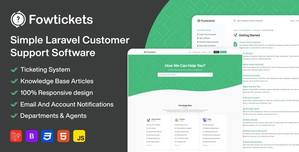 Fowtickets v.2.2 – 高级 Laravel 帮助台和票务系统源码下载