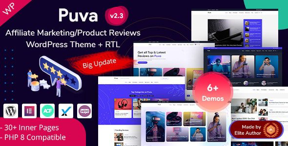Puva v3.1 – 在线博客和附属产品评论 WordPress 主题下载
